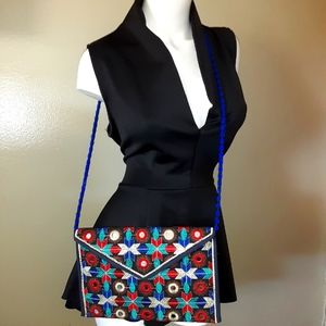 Embroidered Mirrored Envelope Bag